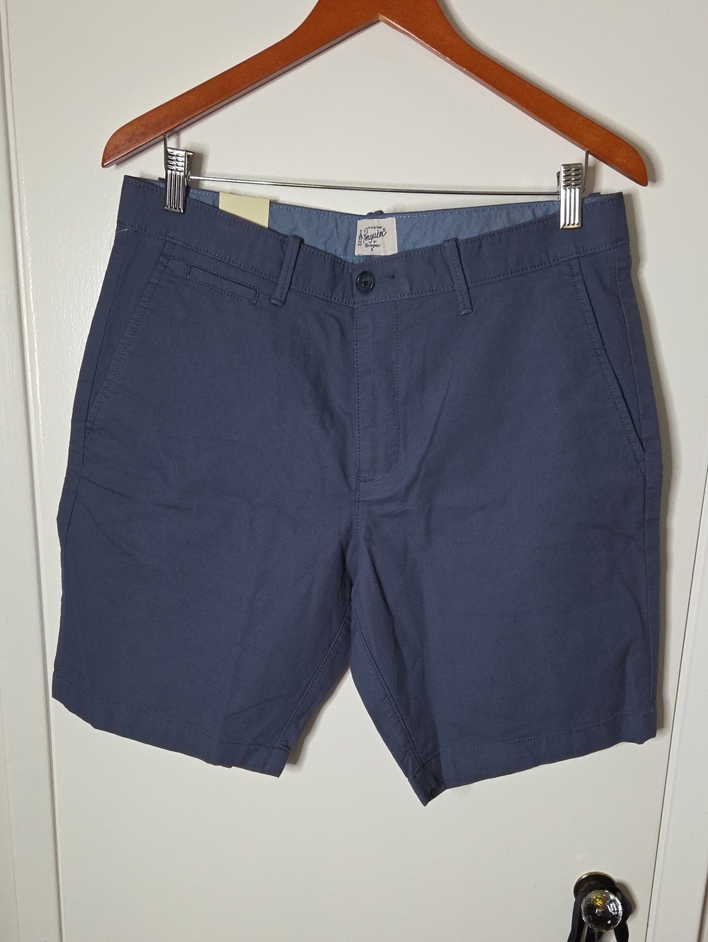 Original Penguin Navy Flat-Front Cotton Shorts